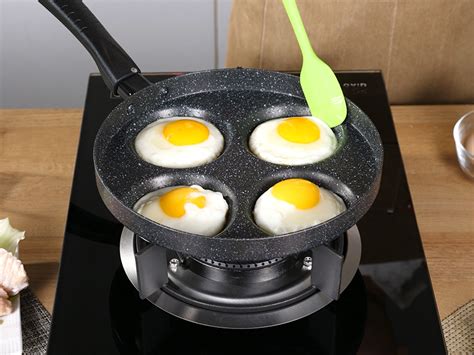 Mylifeunit Egg Frying Pan 4 Cup Nonstick Fried Egg Pan Aluminum Egg Cooker Pan