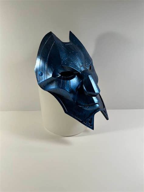 Jhin Mask League Of Legends Metallic Blue Color With Etsy