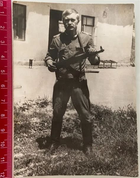 1950s Ussr Soldier Ak 47 Kalashnikov Rifle Handsome Military Man
