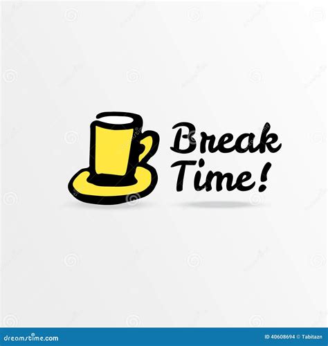 Break Time - Cartoon Illustration On Green Chalkboard. Royalty-Free ...