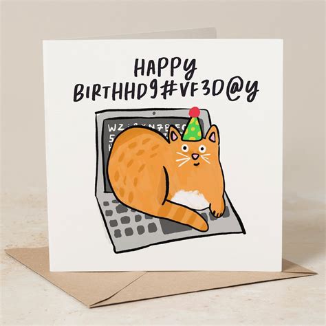 Cat Birthday Card Funny Birthday Card From The Cat Boyfriend