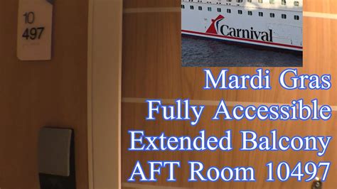 Carnival Mardi Gras Fully Accessible Extended Balcony Cabin 10497 Youtube