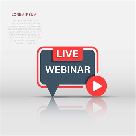 Premium Vector Live Webinar Icon In Flat Style Online Training Vector