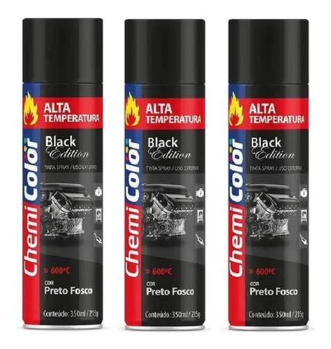 Tinta Spray Alta Temperatura Preto Fosco Chemicolor Ml Unidades