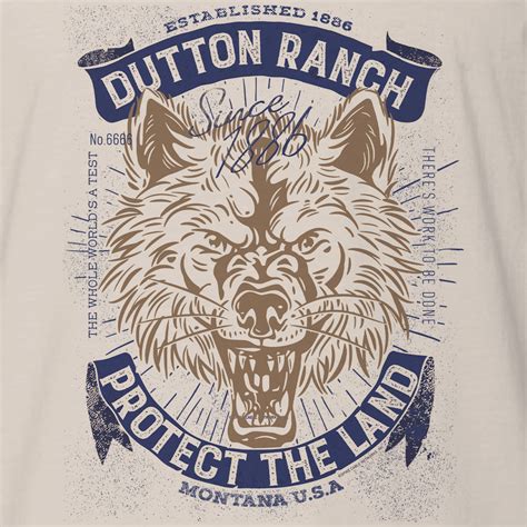 Yellowstone Dutton Ranch Protect The Land Wolf Adult Short Sleeve T