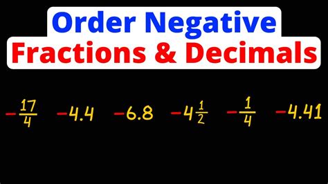 List Negative Fractions And Decimals From Least To Greatest 2 Methods