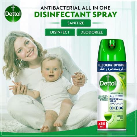 Buy Dettol Morning Dew Antibacterial All In One Disinfectant Spray 450 Ml 170 Ml توصيل