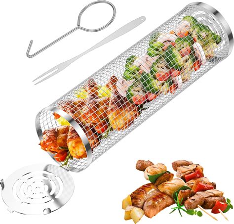 2 Pièces Panier de Cuisson pour Barbecue Acier Inoxydable Grille