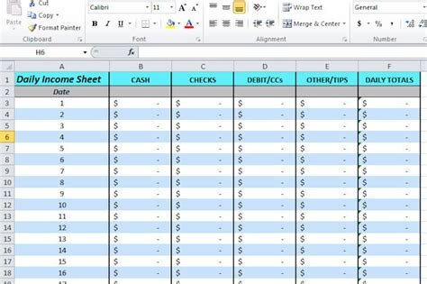 31 Day Income Tracking Spreadsheet Fiverr