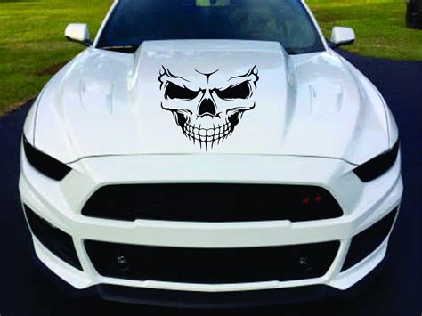 Skull Hood Decal Skull Vinyl Sticker Car Skull Vinyl Decal Truck Hood ...