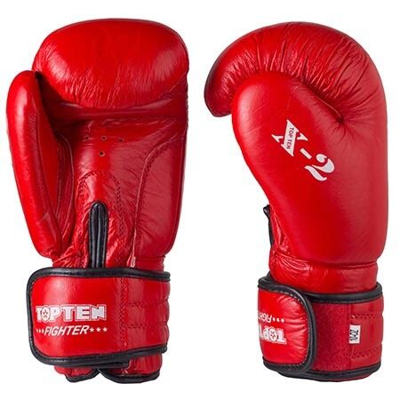 WorldSport | Боксерские перчатки TopTen X-2, кожа, 8oz, красный.