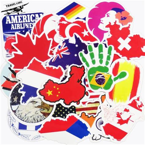 Jual PROMO Stiker Koper 27 Pcs Logo Bendera Negara Map Design Rimowa