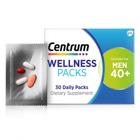 Centrum Wellness Packs Daily Vitamins for Men In Their 40S, With ...