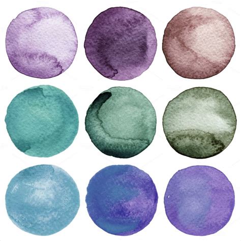 20 Watercolor Circle Textures Watercolor Textures Design Trends