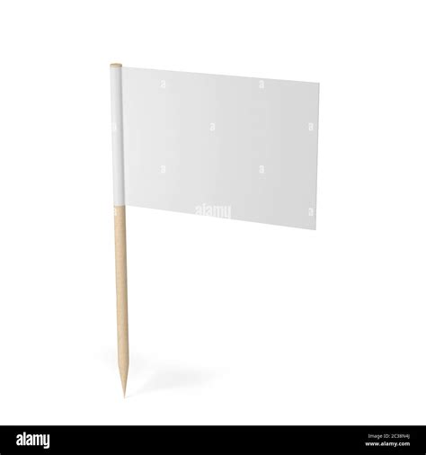 Blank Toothpick Flag 3d Illustration Isolated On White Background