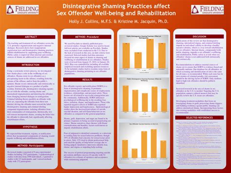 PDF Disintegrative Shaming Practices Affect Sex Offender Well Being And Rehabilitation