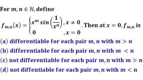 Continuity And Differentiability Function Of One Variable College