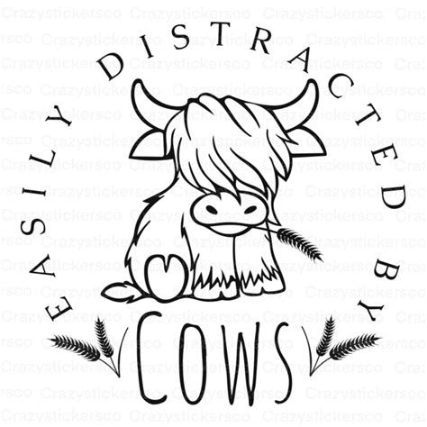 Easily Distracted By Cows Png Easily Distracted By Cows Svg Cow