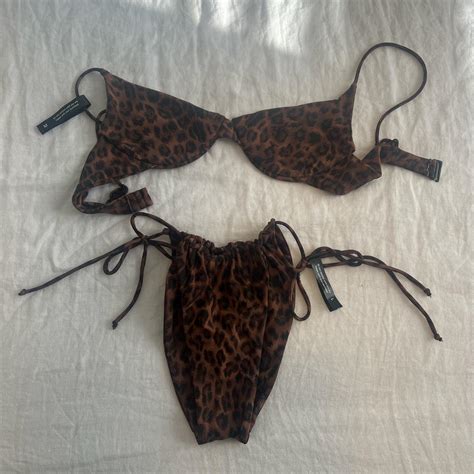 Ark Swimwear Leopard Ruched Bikini Bottom And Ark Depop