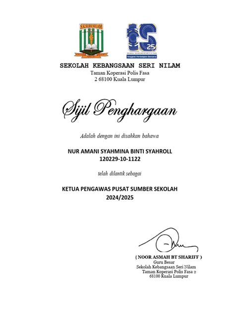 Sijil Pengawas With Gb Sign Pdf