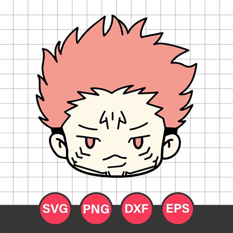 Itadori Yuji Chibi Head Svg Jujutsu Kaisen Svg Jujutsu Kai Inspire