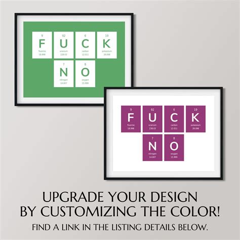 Nerdy Fuck No Print Science Humor Poster Scientist Gift Etsy