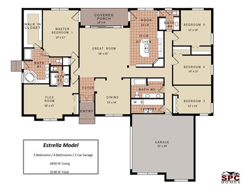 One Story Floor Plan Single Story House Floor Plans L
