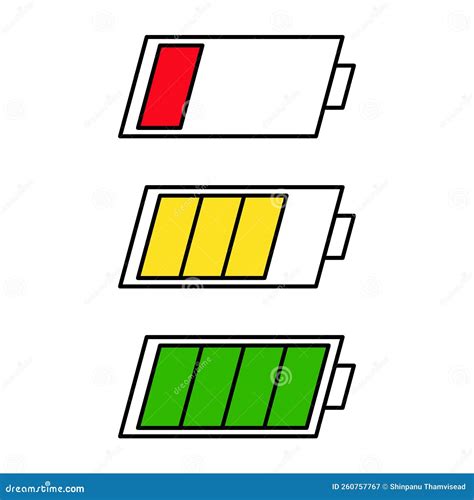 Battery Charge Colour Icon Concept Power Energy Low Full Emplty
