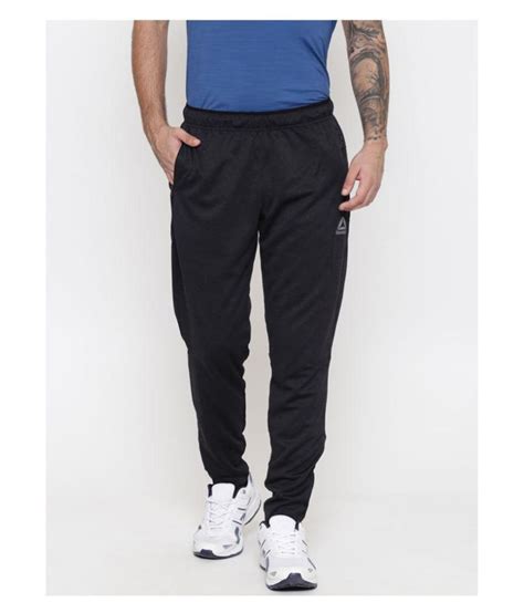 Reebok Black Polyester Lycra Trackpants For Gym Wear Buy Reebok Black Polyester Lycra