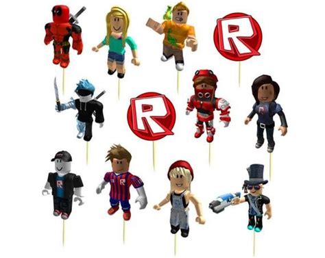 Xl Roblox Supplies Decoration Party Theme Birthday Cupcake Toppers Roblox Birthday Cake Roblox