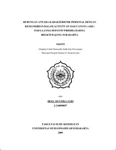 HUBUNGAN ANTARA KARAKTERISTIK PERSONAL DENGAN KEMANDIRIAN DALAM