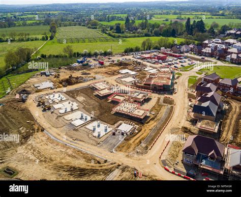 Aerial Views Of Redrow Homes Development The Parsonage Located In