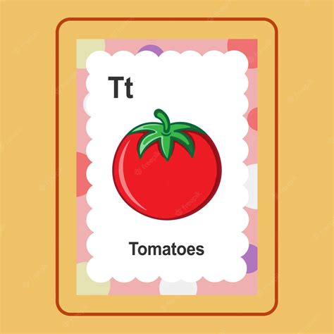 Premium Vector | Flashcard tomatoes