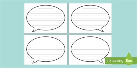 Wide Lined Speech Bubbles Teacher Made Twinkl