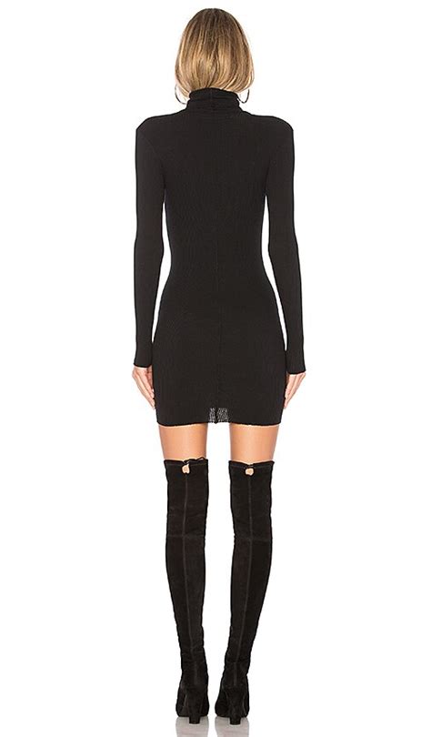 Enza Costa Rib Turtleneck Mini Dress In Black REVOLVE