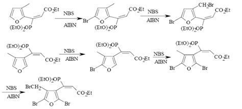 N 溴代琥珀酰亚胺在自由基引发条件下溴化3 甲基呋喃基 3 二乙氧基磷酰基丙烯酸酯的一些特性russian Journal Of