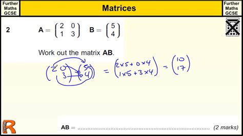 Matrices Gcse Further Maths Revision Exam Paper Practice And Help Youtube