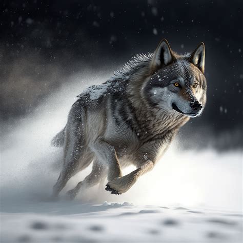 Wolf Running In Deep Snow By Jaynl On Deviantart
