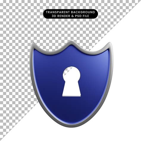 Ilustración 3d del escudo del concepto de seguridad con ojo de