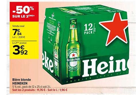 Promo Bière Blonde Heineken chez Carrefour Contact iCatalogue fr
