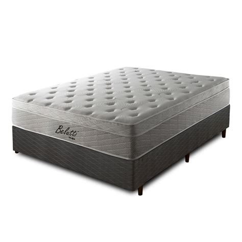 Cama Box Casal Umaflex Belutti Molas Ensacadas Cinza Multisom