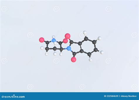 Thalidomide Molecule Isolated Molecular Model D Rendering Stock