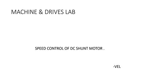 Solution Dc Shunt Motor Speed Control Studypool