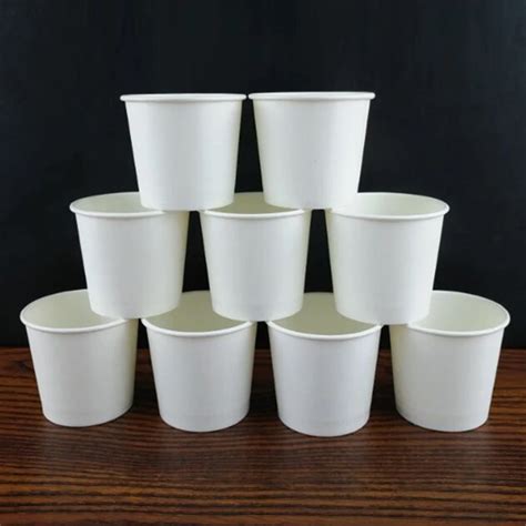 200pcs White Disposable Paper Cups Coffee Cups Hot Drinks Cups Tasting Cups 2 5oz 4oz 50