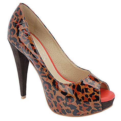 Peep Toe Feminino Leopardo Belmon A Sapatos Femininos