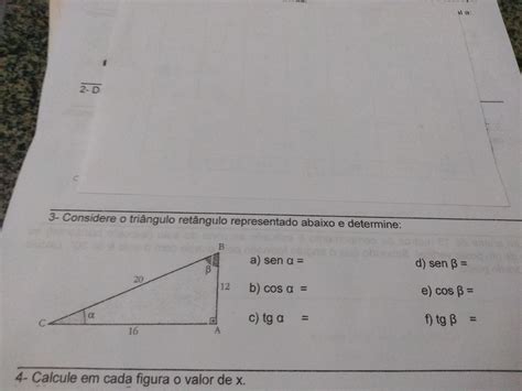 Considere O Triângulo Retângulo Representado Abaixo E Determine