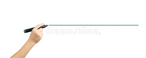 Black Marker In Hand Drawing Straight Line Stock Image Image Of