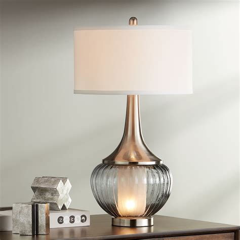 360 Lighting Courtney Modern Table Lamp 28 12 Tall Fluted Smoked