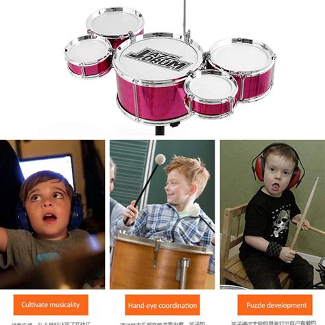 Ensemble De Batterie De Jazz Pour Enfants Tambours Cymbale Avec