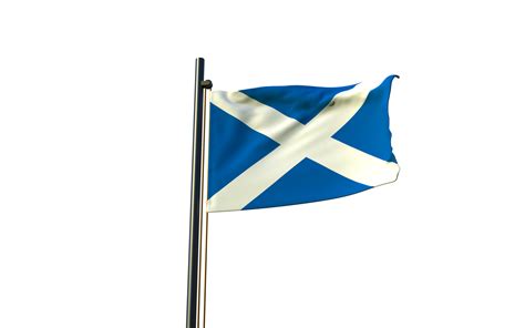 scotland flag on a pole with a transparent background 48233290 PNG